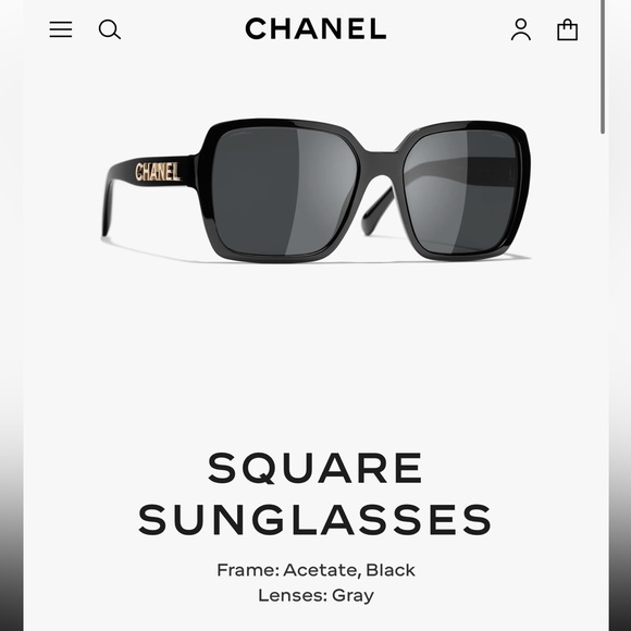 Chanel Black Square Sunglasses
